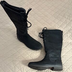 UGG Elsa Boots w/Lace Up Detail. Tan Leather. Sz 9. UGGPURE Lining. Waterproof.